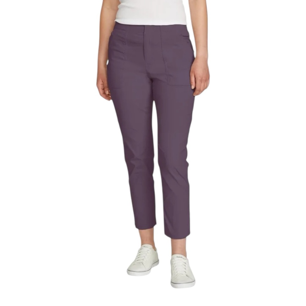 Eddie Bauer Horizon Straight Ankle Pants UPF 50 Purple Stretch Women’s 14 NWT
